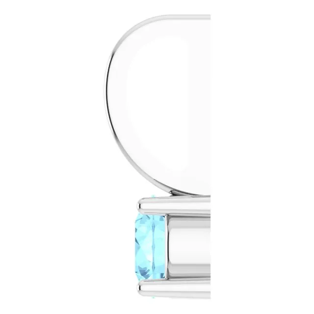 Sterling Silver Imitation Aquamarine Solitaire CharmPendant TreasureFineJewelers Necklaces