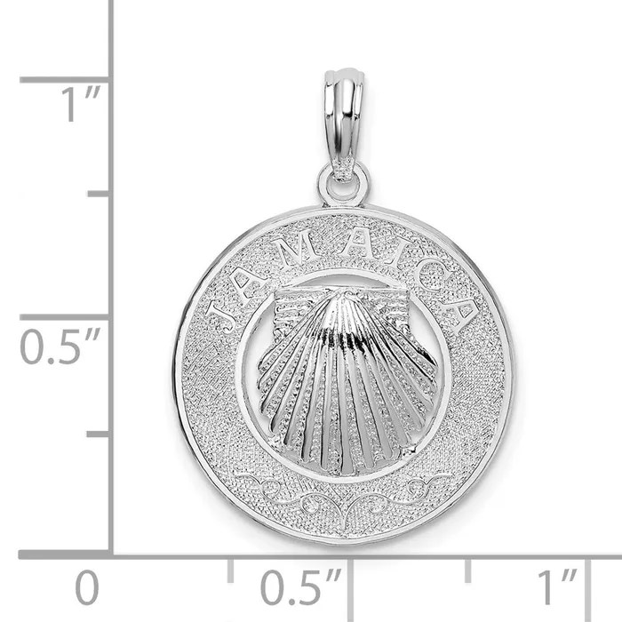 Sterling Silver Jamaica Round Circle wShell Pendant TreasureFineJewelers Necklaces