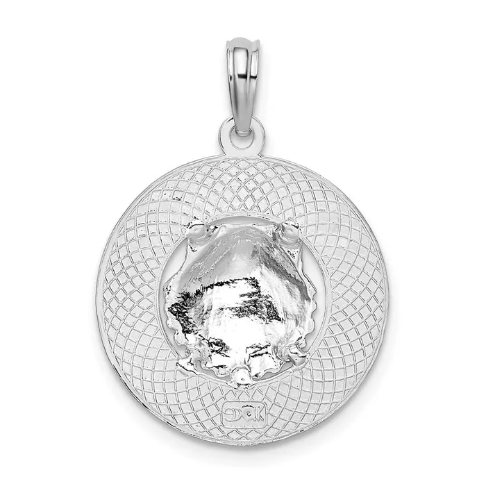 Sterling Silver Jamaica Round Circle wShell Pendant TreasureFineJewelers Necklaces
