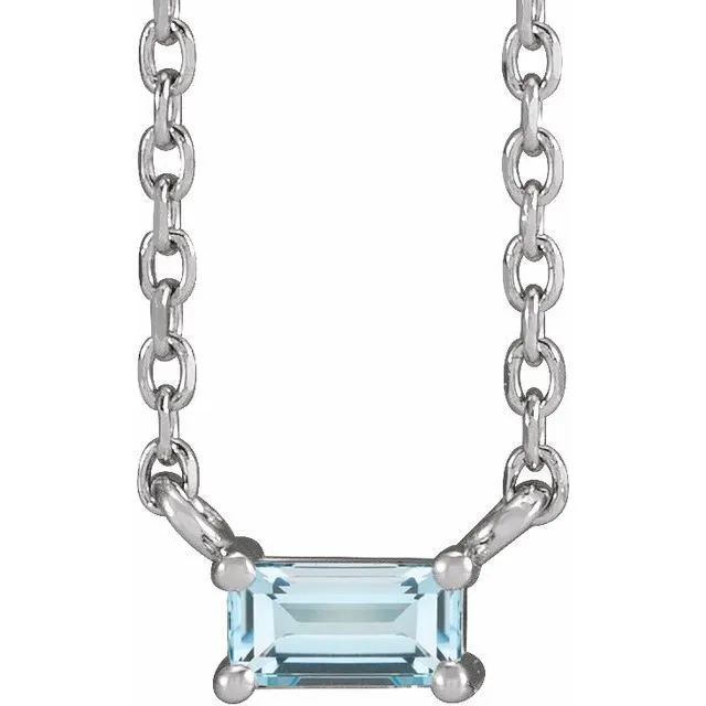 Sterling Silver Natural Sky Blue Topaz Solitaire 18 Necklace TreasureFineJewelers Necklaces Sterling Silver Natural Sky Blue Topaz Solitaire 18 Necklace TreasureFineJewelers Necklaces