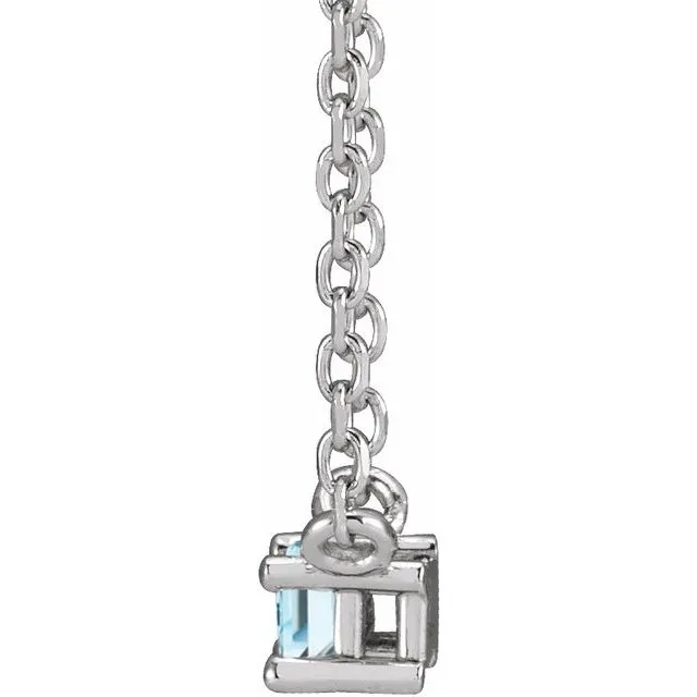 Sterling Silver Natural Sky Blue Topaz Solitaire 18 Necklace TreasureFineJewelers Necklaces
