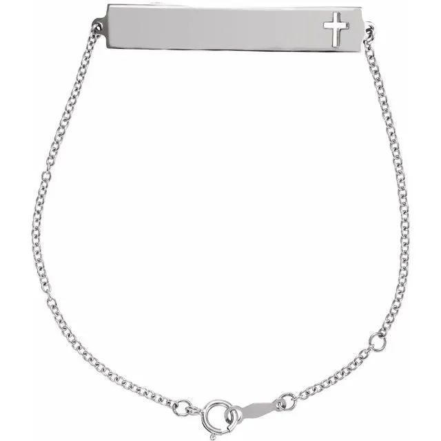 Sterling Silver Pierced Cross Bar 6 127 12 Bracelet TreasureFineJewelers Bracelets Sterling Silver Pierced Cross Bar 6 127 12 Bracelet TreasureFineJewelers Bracelets