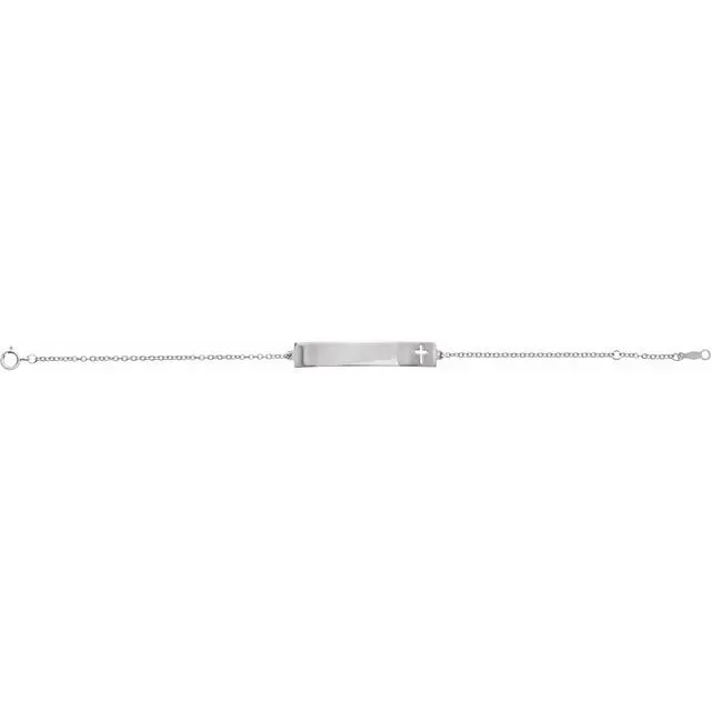 Sterling Silver Pierced Cross Bar 6 127 12 Bracelet TreasureFineJewelers Bracelets