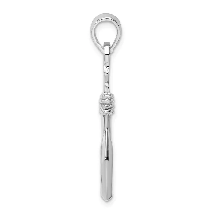 Sterling Silver Polished 3D Large Fish Hook wRope Pendant TreasureFineJewelers Necklaces