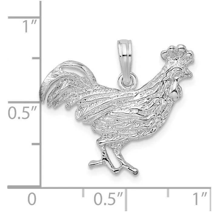 Sterling Silver Polished Rooster Pendant TreasureFineJewelers Necklaces