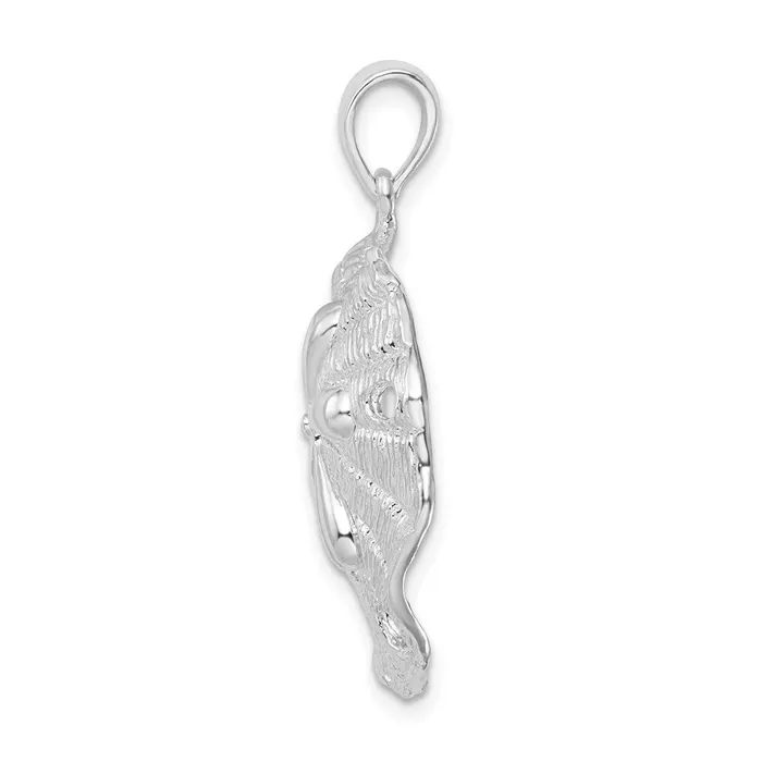 Sterling Silver PolishedTextured Beveled Sand Dollar Pendant TreasureFineJewelers Necklaces