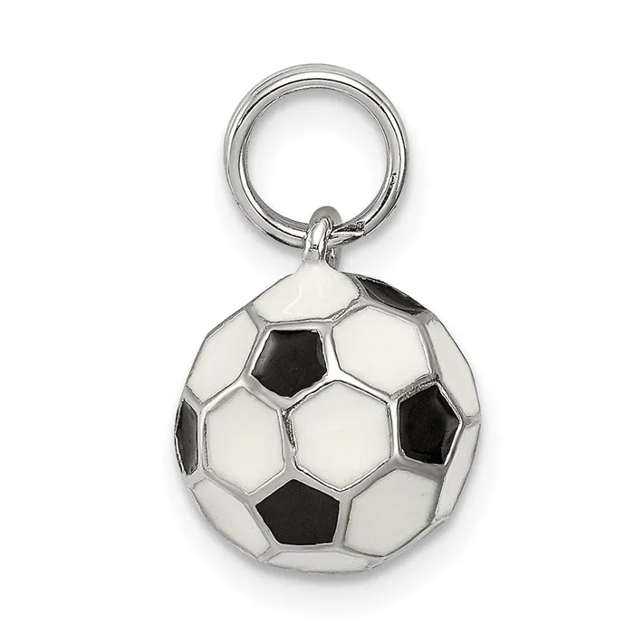 Sterling Silver Rhodiumplated and Enameled Soccer Ball Charm TreasureFineJewelers Rings