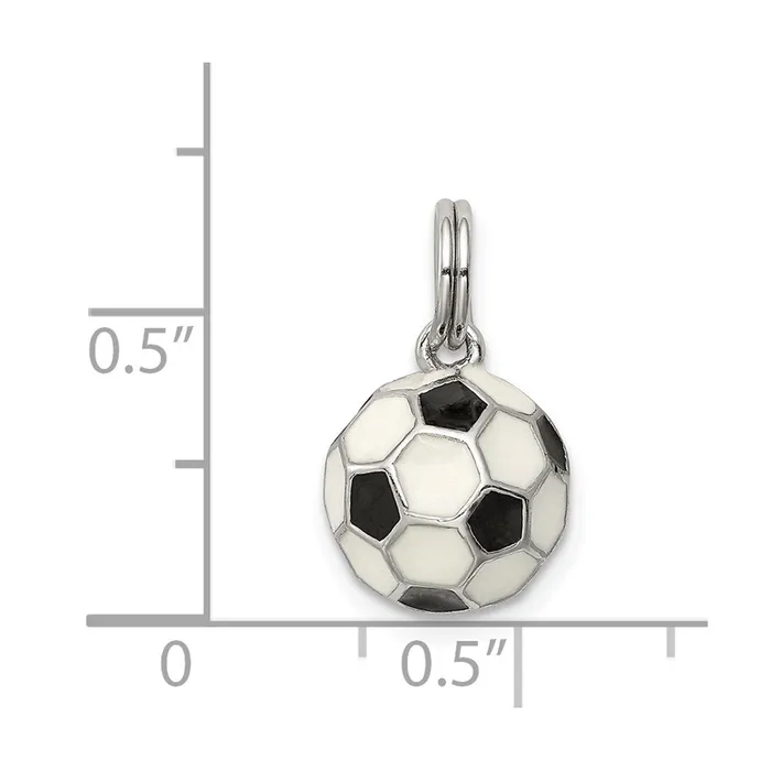 Sterling Silver Rhodiumplated and Enameled Soccer Ball Charm TreasureFineJewelers Rings