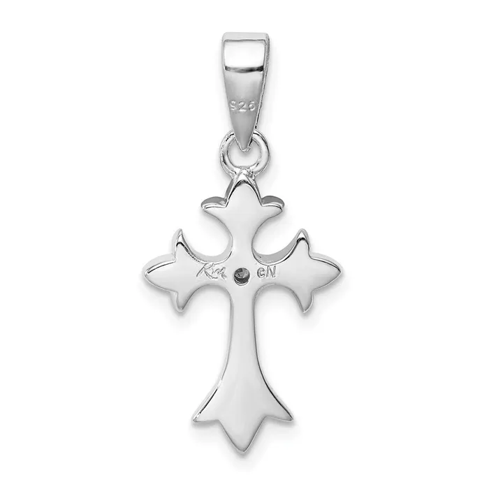 Sterling Silver Rhodiumplated CZ Cross Pendant TreasureFineJewelers Necklaces