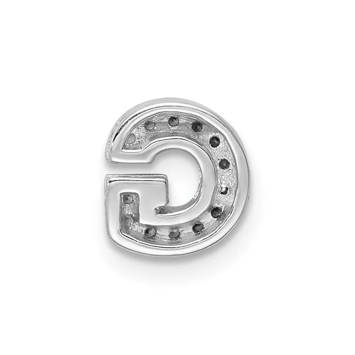 Sterling Silver Rhodiumplated CZ Letter G Initial Slide Charm TreasureFineJewelers Necklaces