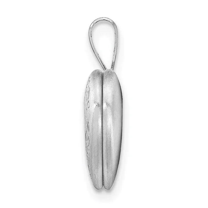 Sterling Silver Rhodiumplated Flower Border 12mm Heart Locket TreasureFineJewelers Rings