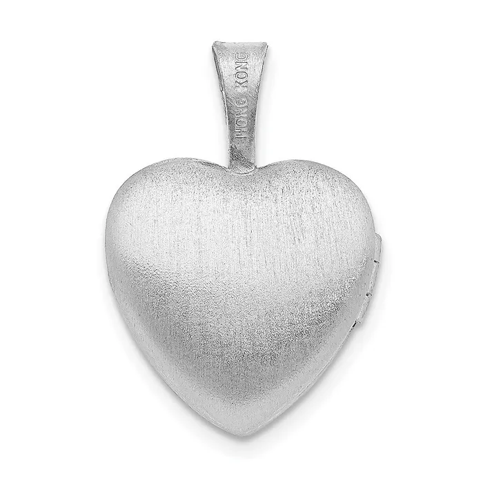 Sterling Silver Rhodiumplated Flower Border 12mm Heart Locket TreasureFineJewelers Rings