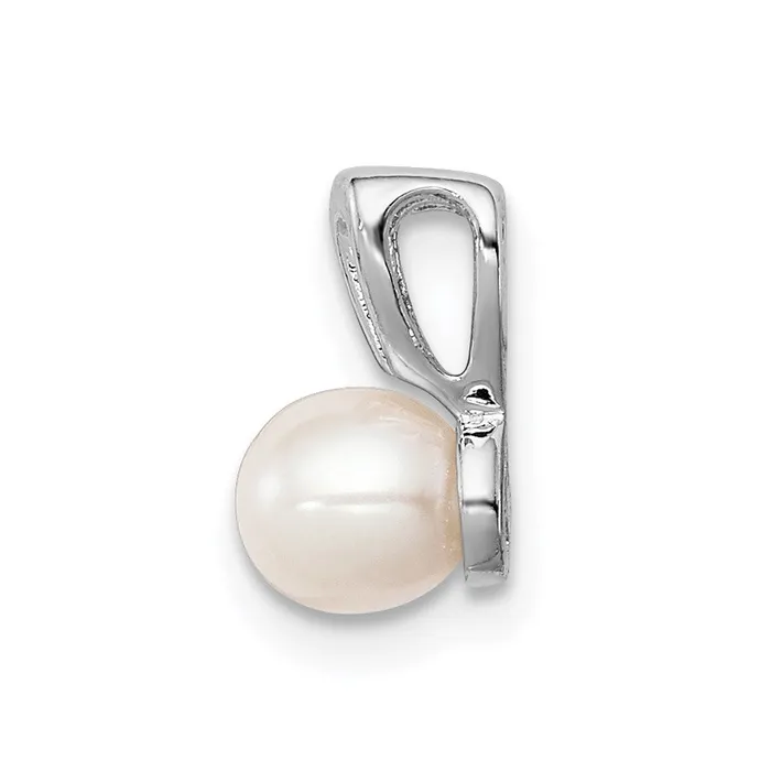 Sterling Silver Rhodiumplated FW Cultured Pearl Pendant TreasureFineJewelers Necklaces