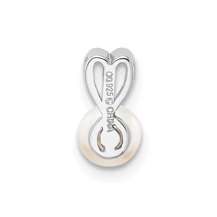 Sterling Silver Rhodiumplated FW Cultured Pearl Pendant TreasureFineJewelers Necklaces