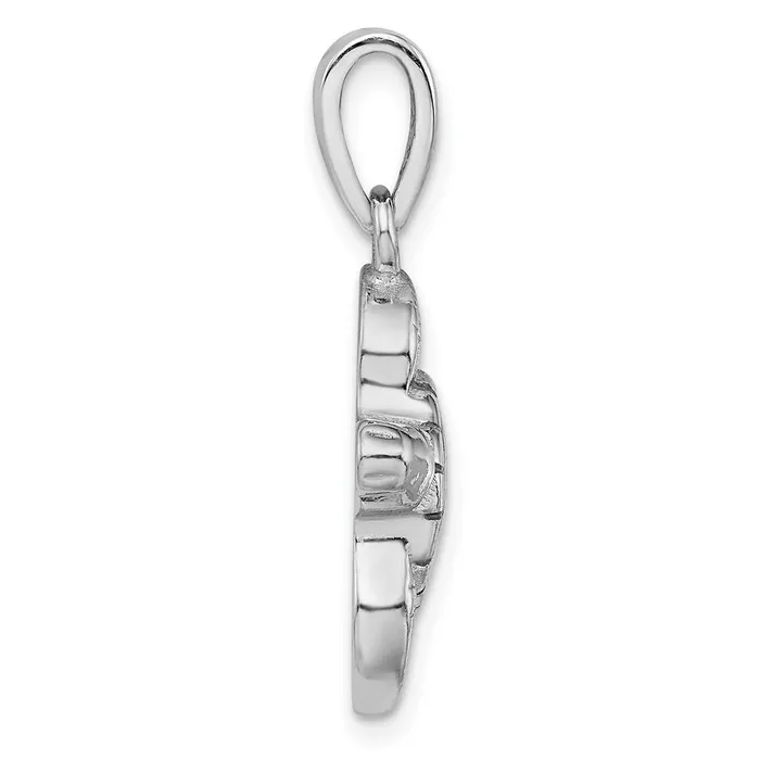 Sterling Silver Rhodiumplated Green Inlay Created Opal Turtle Pendant TreasureFineJewelers Necklaces
