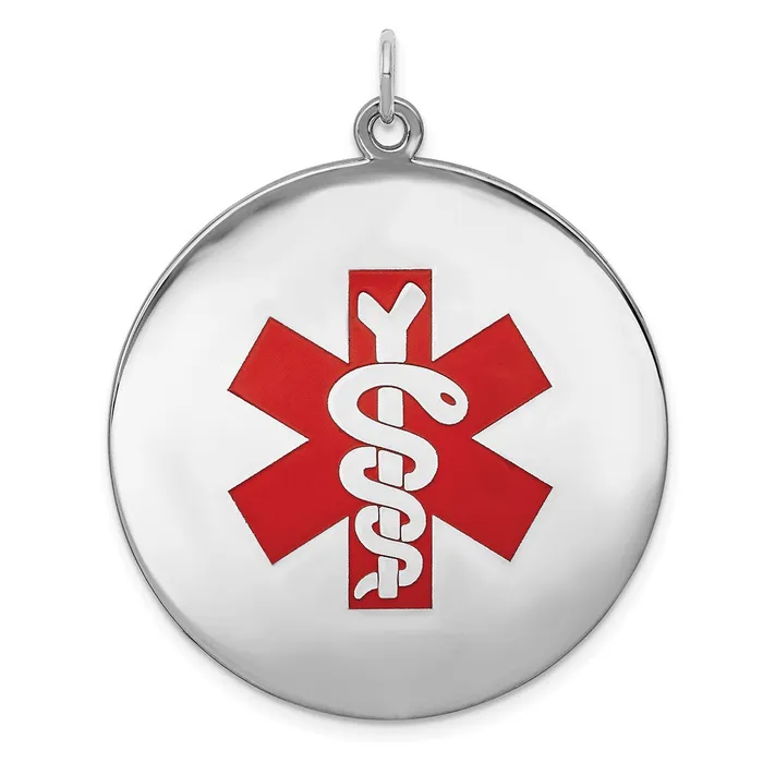 Sterling Silver Rhodiumplated Medical Jewelry Pendant TreasureFineJewelers Necklaces Sterling Silver Rhodiumplated Medical Jewelry Pendant TreasureFineJewelers Necklaces
