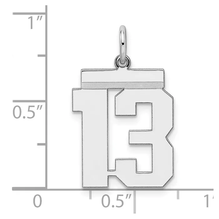 SterlingSilver Rhodiumplated Polished Number 13 Charm TreasureFineJewelers Rings