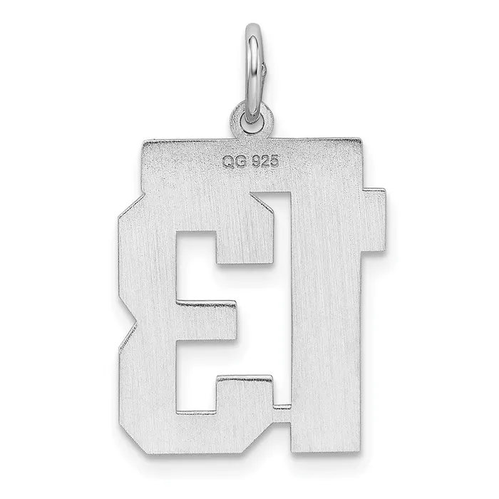 SterlingSilver Rhodiumplated Polished Number 13 Charm TreasureFineJewelers Rings
