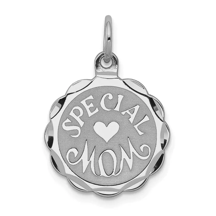 Sterling Silver Rhodiumplated Special Mom Disc Charm TreasureFineJewelers Rings Sterling Silver Rhodiumplated Special Mom Disc Charm TreasureFineJewelers Rings