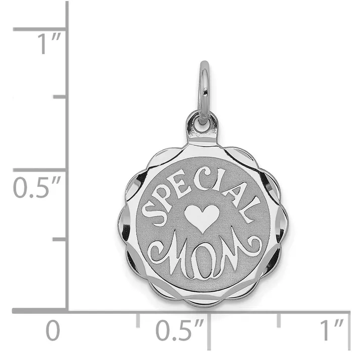 Sterling Silver Rhodiumplated Special Mom Disc Charm TreasureFineJewelers Rings