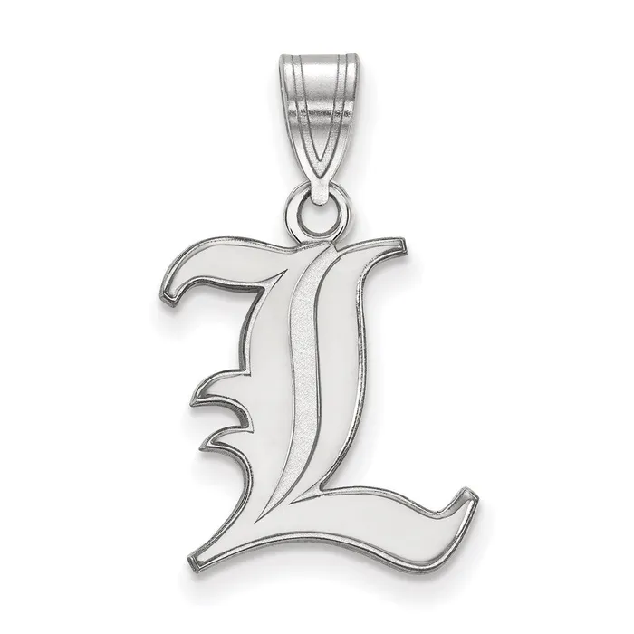 Sterling Silver Rhodiumplated University of Louisville Letter L Medium Pendant TreasureFineJewelers Necklaces Sterling Silver Rhodiumplated University of Louisville Letter L Medium Pendant TreasureFineJewelers Necklaces