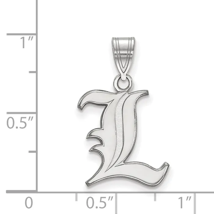 Sterling Silver Rhodiumplated University of Louisville Letter L Medium Pendant TreasureFineJewelers Necklaces