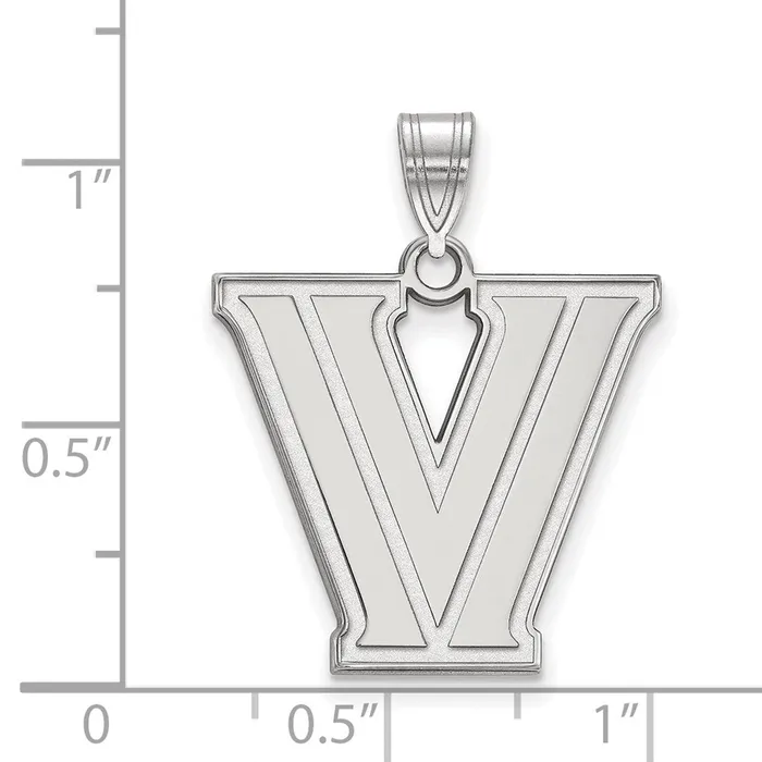 Sterling Silver Rhodiumplated Villanova University Letter V Large Pendant TreasureFineJewelers Necklaces