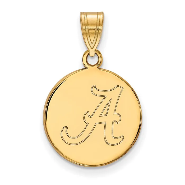 TreasureFineJewelers 10k Gold University of Alabama Letter A Medium Disc Pendant Necklaces TreasureFineJewelers 10k Gold University of Alabama Letter A Medium Disc Pendant Necklaces