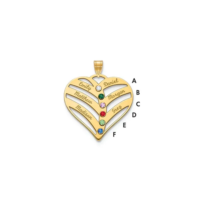 TreasureFineJewelers 10KY 6 Name and Birthstone w 18k Bezel Cut Out Heart Necklace Necklaces TreasureFineJewelers 10KY 6 Name and Birthstone w 18k Bezel Cut Out Heart Necklace Necklaces