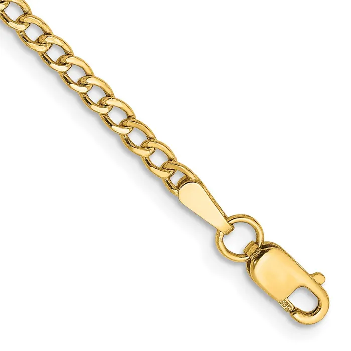 TreasureFineJewelers 14K 7 inch 25mm SemiSolid Curb with Lobster Clasp Bracelet Bracelets TreasureFineJewelers 14K 7 inch 25mm SemiSolid Curb with Lobster Clasp Bracelet Bracelets