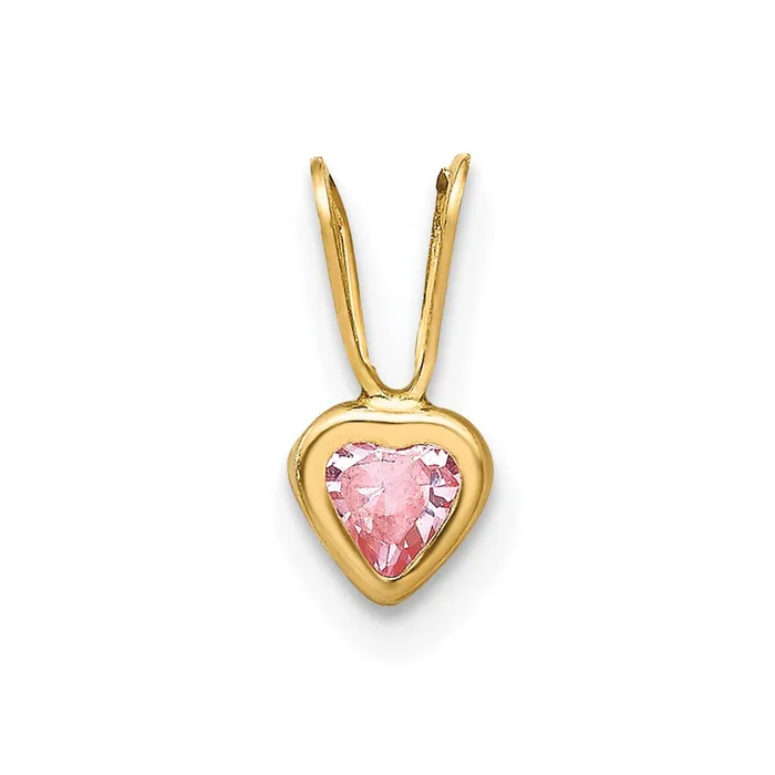 TreasureFineJewelers 14k Madi K Pink CZ Heart Pendant Necklaces