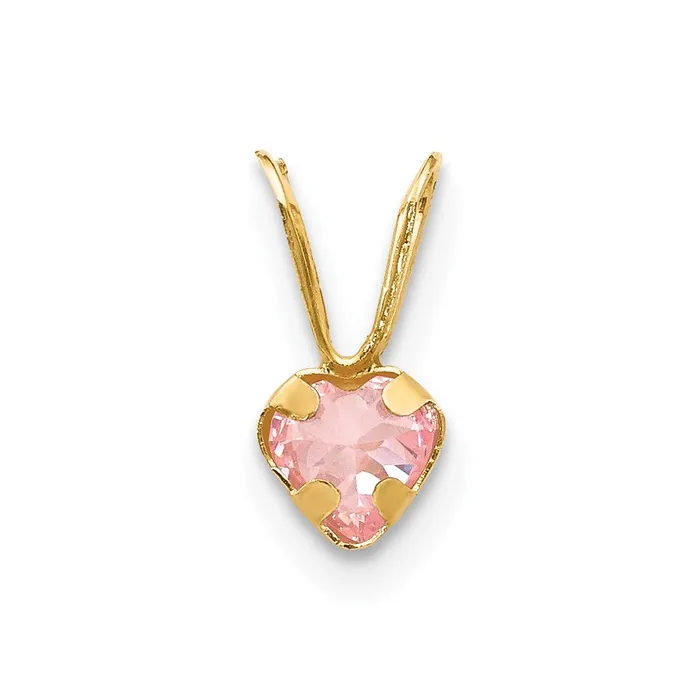 TreasureFineJewelers 14k Madi K Pink CZ Heart Pendant Necklaces