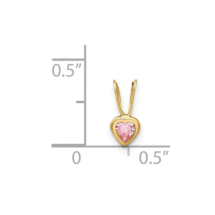 TreasureFineJewelers 14k Madi K Pink CZ Heart Pendant Necklaces