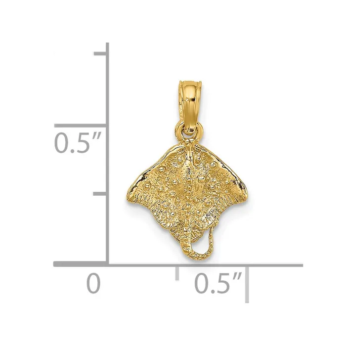 TreasureFineJewelers 14K Stingray Charm Charm Necklaces