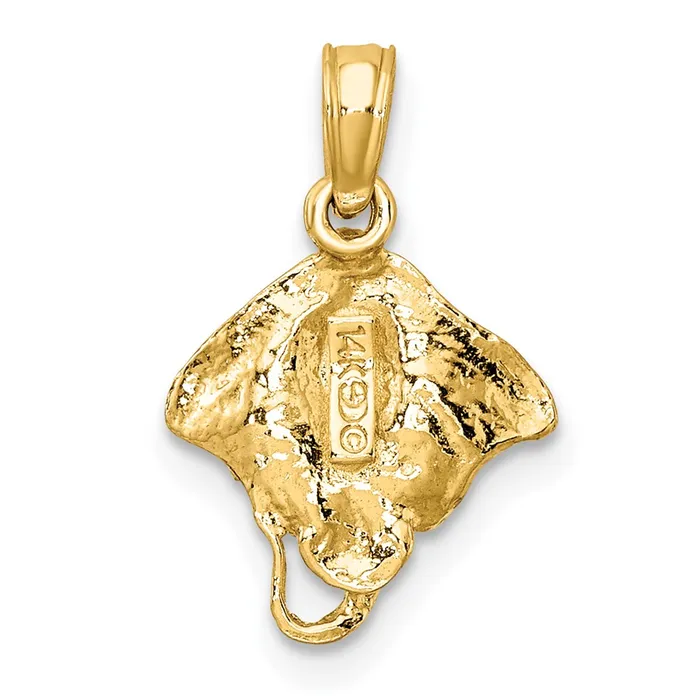 TreasureFineJewelers 14K Stingray Charm Charm Necklaces