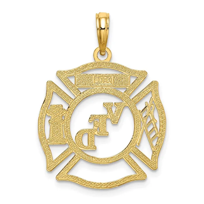 TreasureFineJewelers 14k VFD Member Shield Charm Charm Necklaces