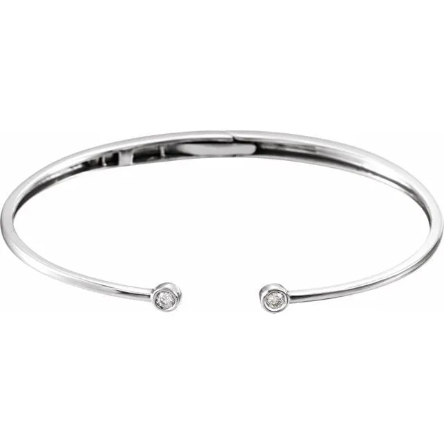 TreasureFineJewelers 14K White 16 CTW Diamond Hinged Cuff Bracelet Bracelets TreasureFineJewelers 14K White 16 CTW Diamond Hinged Cuff Bracelet Bracelets