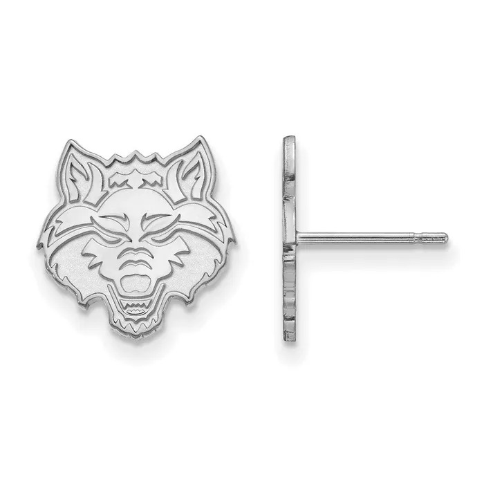 TreasureFineJewelers 14k White Gold Arkansas State University Small Post Earrings Earrings TreasureFineJewelers 14k White Gold Arkansas State University Small Post Earrings Earrings