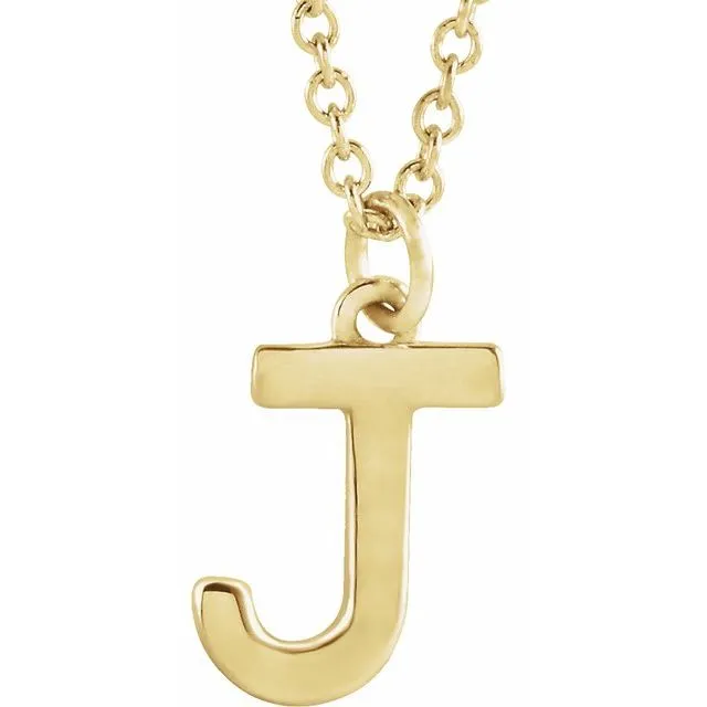 TreasureFineJewelers 14K Yellow Gold Initial J Dangle 18 Necklace Necklaces TreasureFineJewelers 14K Yellow Gold Initial J Dangle 18 Necklace Necklaces