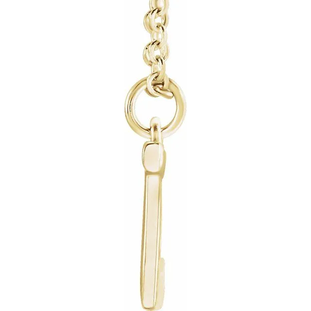 TreasureFineJewelers 14K Yellow Gold Initial J Dangle 18 Necklace Necklaces