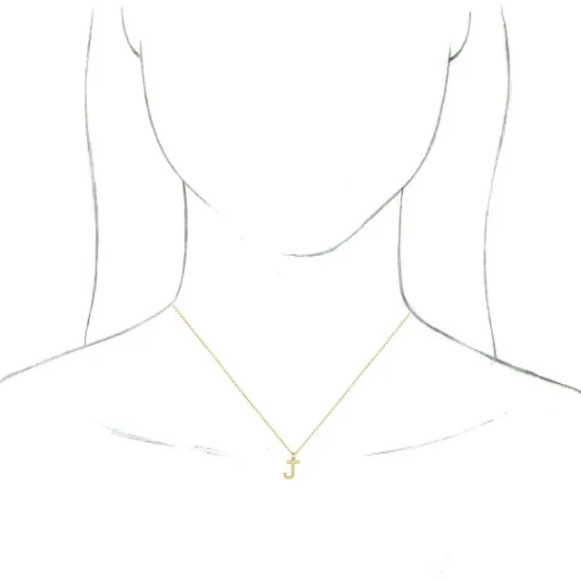 TreasureFineJewelers 14K Yellow Gold Initial J Dangle 18 Necklace Necklaces