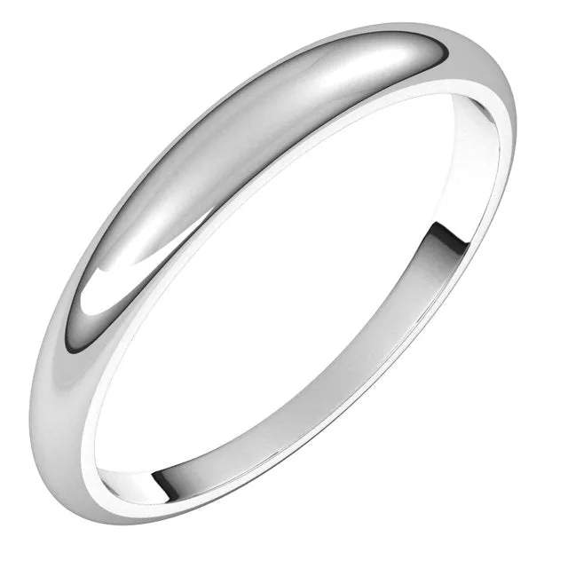 TreasureFineJewelers 18K White Gold 3 mm Half Round Tapered Wedding Band Rings TreasureFineJewelers 18K White Gold 3 mm Half Round Tapered Wedding Band Rings