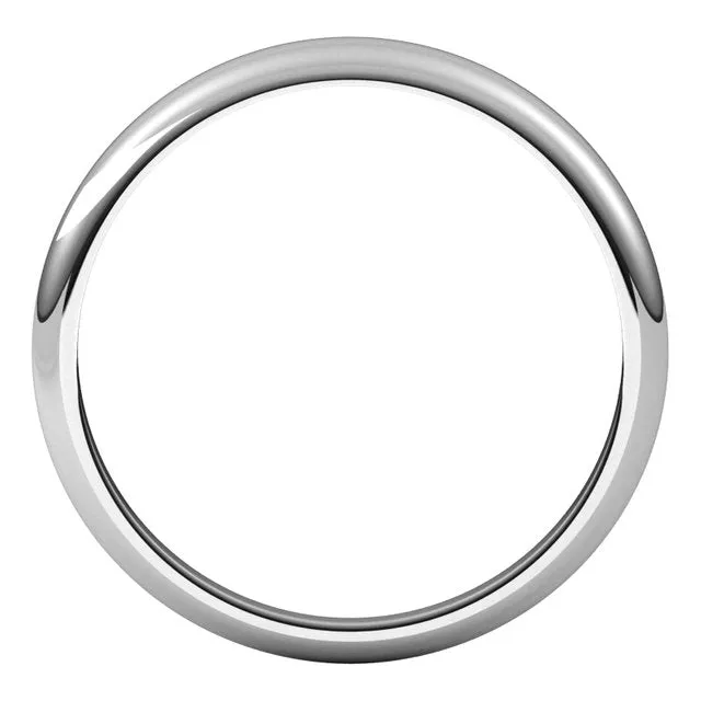 TreasureFineJewelers 18K White Gold 3 mm Half Round Tapered Wedding Band Rings