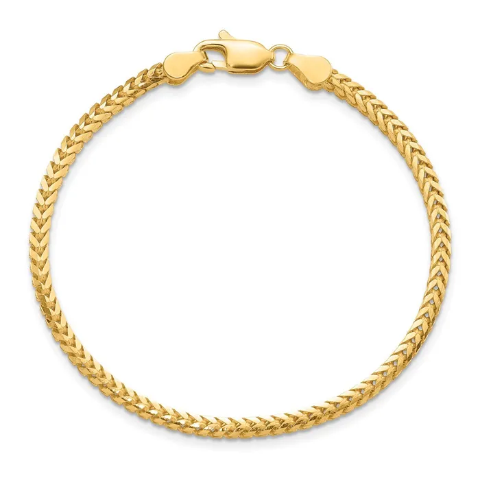 TreasureFineJewelers Bracelets 14K 7 inch 25mm Franco with Lobster Clasp Bracelet