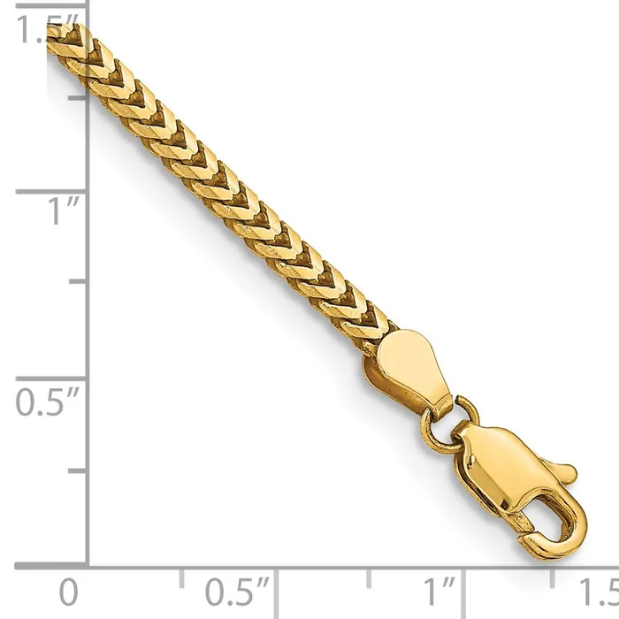 TreasureFineJewelers Bracelets 14K 7 inch 25mm Franco with Lobster Clasp Bracelet