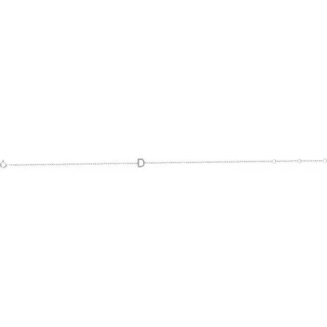 TreasureFineJewelers Bracelets 14K White 06 CTW Diamond Initial D 67 Bracelet