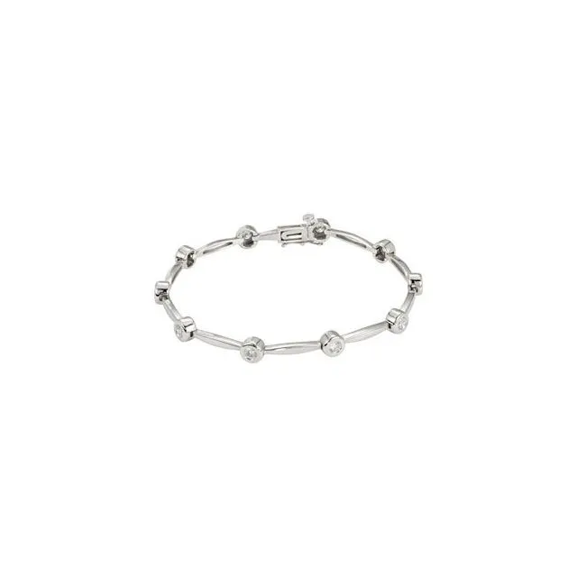 TreasureFineJewelers Bracelets 14K White Gold 1 CTW Natural Diamond Line 7 12 Bracelet TreasureFineJewelers Bracelets 14K White Gold 1 CTW Natural Diamond Line 7 12 Bracelet