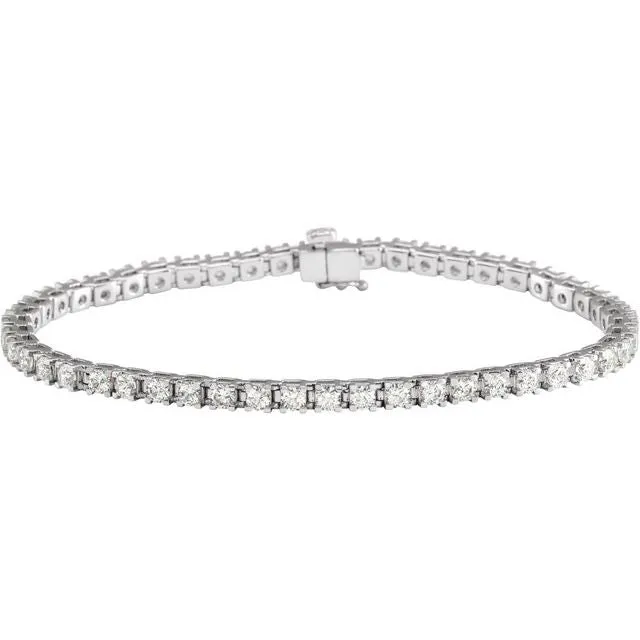 TreasureFineJewelers Bracelets 14K White Gold 4 CTW LabGrown Diamond Line 7 14 Bracelet TreasureFineJewelers Bracelets 14K White Gold 4 CTW LabGrown Diamond Line 7 14 Bracelet