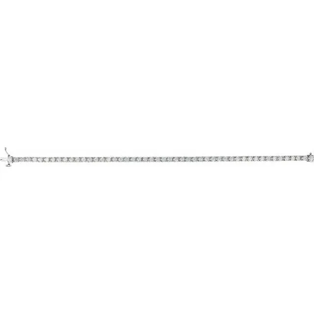 TreasureFineJewelers Bracelets 14K White Gold 4 CTW LabGrown Diamond Line 7 14 Bracelet