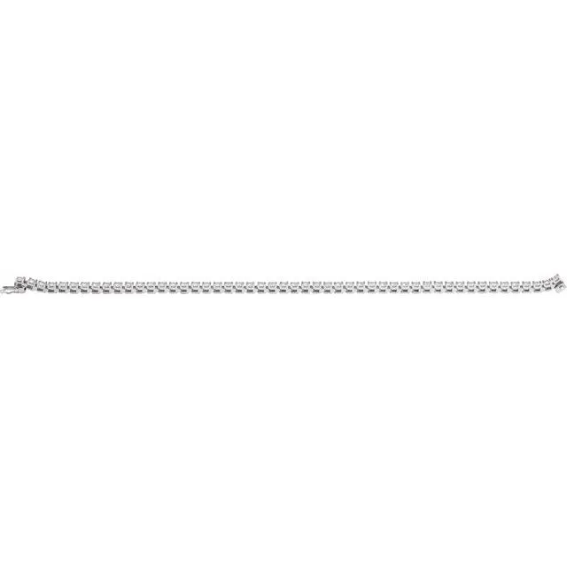 TreasureFineJewelers Bracelets 14K White Gold 4 CTW LabGrown Diamond Line 7 14 Bracelet